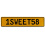 1SWEET58  - Yellow Aluminum Street Sign Mancave Euro Plate Name Door Sign Wall