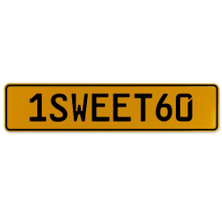 1SWEET60  - Yellow Aluminum Street Sign Mancave Euro Plate Name Door Sign Wall