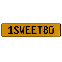 1SWEET80  - Yellow Aluminum Street Sign Mancave Euro Plate Name Door Sign Wall