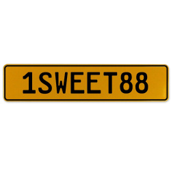 1SWEET88  - Yellow Aluminum Street Sign Mancave Euro Plate Name Door Sign Wall