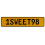 1SWEET98  - Yellow Aluminum Street Sign Mancave Euro Plate Name Door Sign Wall