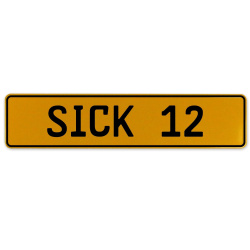 SICK 12  - Yellow Aluminum Street Sign Mancave Euro Plate Name Door Sign Wall