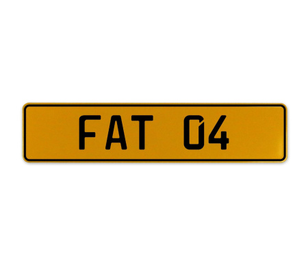 FAT 04  - Yellow Aluminum Street Sign Mancave Euro Plate Name Door Sign Wall