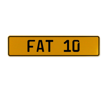 FAT 10  - Yellow Aluminum Street Sign Mancave Euro Plate Name Door Sign Wall