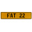 FAT 22  - Yellow Aluminum Street Sign Mancave Euro Plate Name Door Sign Wall