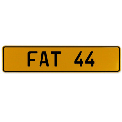 FAT 44  - Yellow Aluminum Street Sign Mancave Euro Plate Name Door Sign Wall