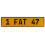1 FAT 47  - Yellow Aluminum Street Sign Mancave Euro Plate Name Door Sign Wall