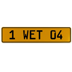 1 WET 04  - Yellow Aluminum Street Sign Mancave Euro Plate Name Door Sign Wall