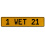1 WET 21  - Yellow Aluminum Street Sign Mancave Euro Plate Name Door Sign Wall