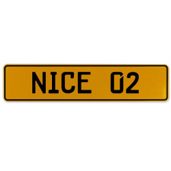 NICE 02  - Yellow Aluminum Street Sign Mancave Euro Plate Name Door Sign Wall