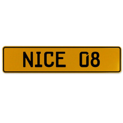 NICE 08  - Yellow Aluminum Street Sign Mancave Euro Plate Name Door Sign Wall