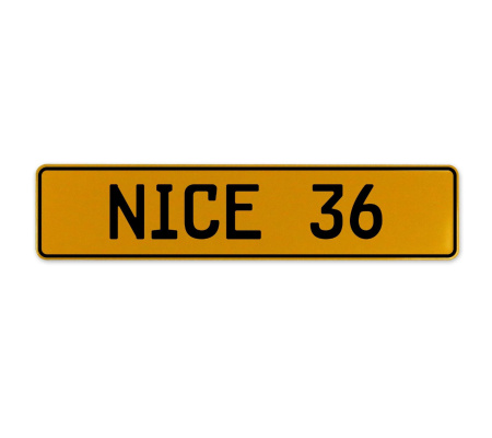 NICE 36  - Yellow Aluminum Street Sign Mancave Euro Plate Name Door Sign Wall