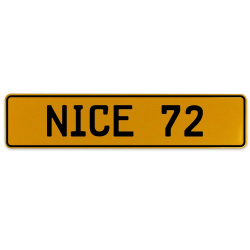 NICE 72  - Yellow Aluminum Street Sign Mancave Euro Plate Name Door Sign Wall