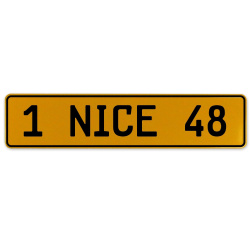1 NICE 48  - Yellow Aluminum Street Sign Mancave Euro Plate Name Door Sign Wall