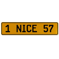 1 NICE 57  - Yellow Aluminum Street Sign Mancave Euro Plate Name Door Sign Wall