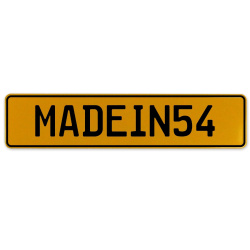 MADEIN54  - Yellow Aluminum Street Sign Mancave Euro Plate Name Door Sign Wall