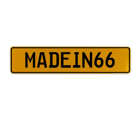 MADEIN66  - Yellow Aluminum Street Sign Mancave Euro Plate Name Door Sign Wall