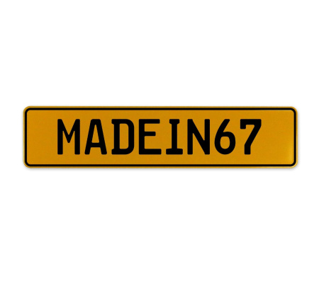MADEIN67  - Yellow Aluminum Street Sign Mancave Euro Plate Name Door Sign Wall