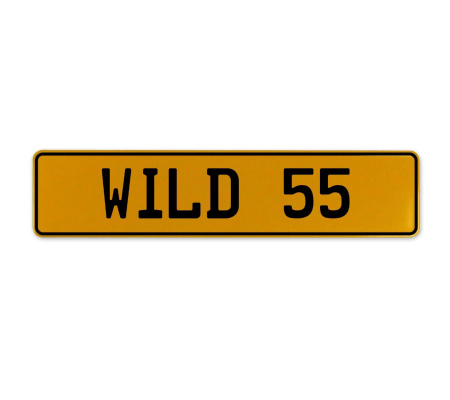 WILD 55  - Yellow Aluminum Street Sign Mancave Euro Plate Name Door Sign Wall