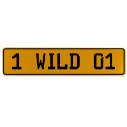 1 WILD 01  - Yellow Aluminum Street Sign Mancave Euro Plate Name Door Sign Wall