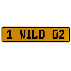 1 WILD 02  - Yellow Aluminum Street Sign Mancave Euro Plate Name Door Sign Wall