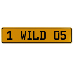 1 WILD 05  - Yellow Aluminum Street Sign Mancave Euro Plate Name Door Sign Wall
