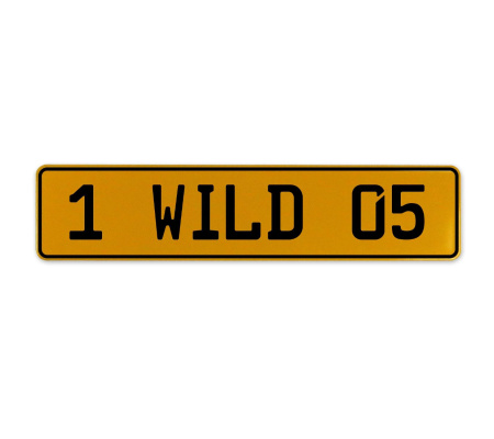1 WILD 05  - Yellow Aluminum Street Sign Mancave Euro Plate Name Door Sign Wall