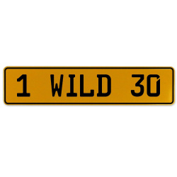 1 WILD 30  - Yellow Aluminum Street Sign Mancave Euro Plate Name Door Sign Wall