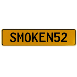 SMOKEN52  - Yellow Aluminum Street Sign Mancave Euro Plate Name Door Sign Wall