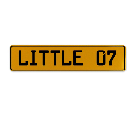 LITTLE 07  - Yellow Aluminum Street Sign Mancave Euro Plate Name Door Sign Wall