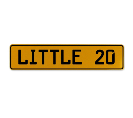 LITTLE 20  - Yellow Aluminum Street Sign Mancave Euro Plate Name Door Sign Wall