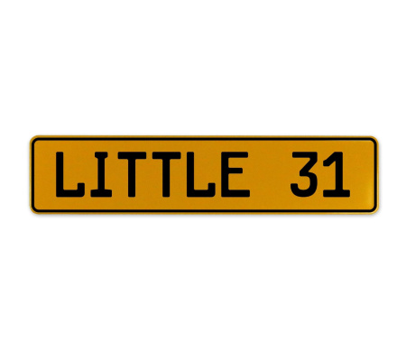 LITTLE 31  - Yellow Aluminum Street Sign Mancave Euro Plate Name Door Sign Wall