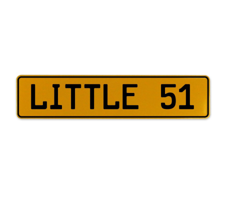 LITTLE 51  - Yellow Aluminum Street Sign Mancave Euro Plate Name Door Sign Wall