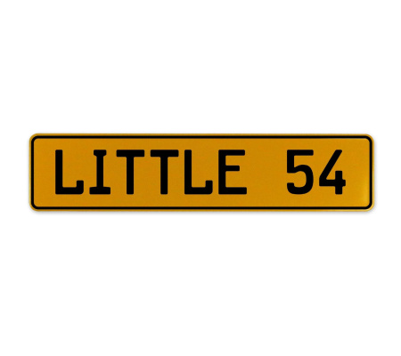 LITTLE 54  - Yellow Aluminum Street Sign Mancave Euro Plate Name Door Sign Wall