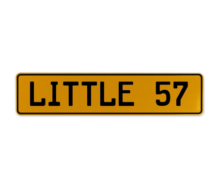 LITTLE 57  - Yellow Aluminum Street Sign Mancave Euro Plate Name Door Sign Wall