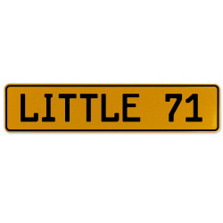 LITTLE 71  - Yellow Aluminum Street Sign Mancave Euro Plate Name Door Sign Wall