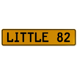 LITTLE 82  - Yellow Aluminum Street Sign Mancave Euro Plate Name Door Sign Wall