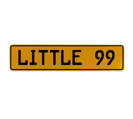 LITTLE 99  - Yellow Aluminum Street Sign Mancave Euro Plate Name Door Sign Wall