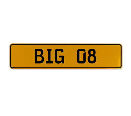 BIG 08  - Yellow Aluminum Street Sign Mancave Euro Plate Name Door Sign Wall