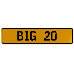 BIG 20  - Yellow Aluminum Street Sign Mancave Euro Plate Name Door Sign Wall