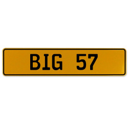 BIG 57  - Yellow Aluminum Street Sign Mancave Euro Plate Name Door Sign Wall
