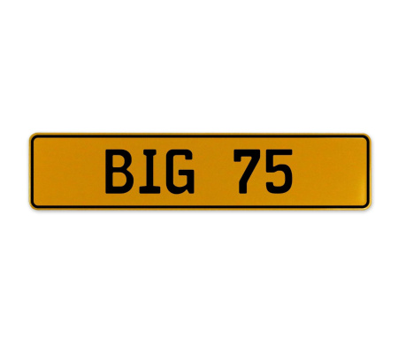 BIG 75  - Yellow Aluminum Street Sign Mancave Euro Plate Name Door Sign Wall