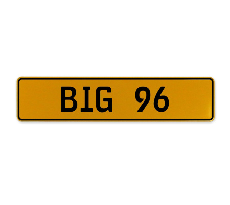 BIG 96  - Yellow Aluminum Street Sign Mancave Euro Plate Name Door Sign Wall