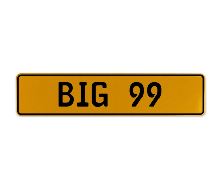 BIG 99  - Yellow Aluminum Street Sign Mancave Euro Plate Name Door Sign Wall