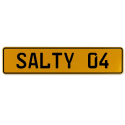 SALTY 04  - Yellow Aluminum Street Sign Mancave Euro Plate Name Door Sign Wall