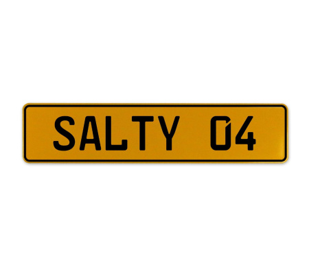 SALTY 04  - Yellow Aluminum Street Sign Mancave Euro Plate Name Door Sign Wall