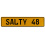 SALTY 48  - Yellow Aluminum Street Sign Mancave Euro Plate Name Door Sign Wall