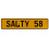 SALTY 58  - Yellow Aluminum Street Sign Mancave Euro Plate Name Door Sign Wall