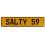 SALTY 59  - Yellow Aluminum Street Sign Mancave Euro Plate Name Door Sign Wall