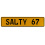SALTY 67  - Yellow Aluminum Street Sign Mancave Euro Plate Name Door Sign Wall